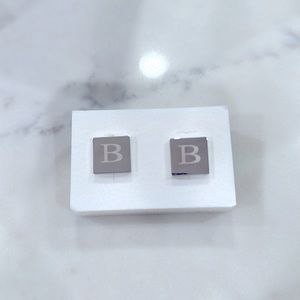 Silver tone monogrammed cuff links initial M New in Box STOCKING STUFFER GIFT